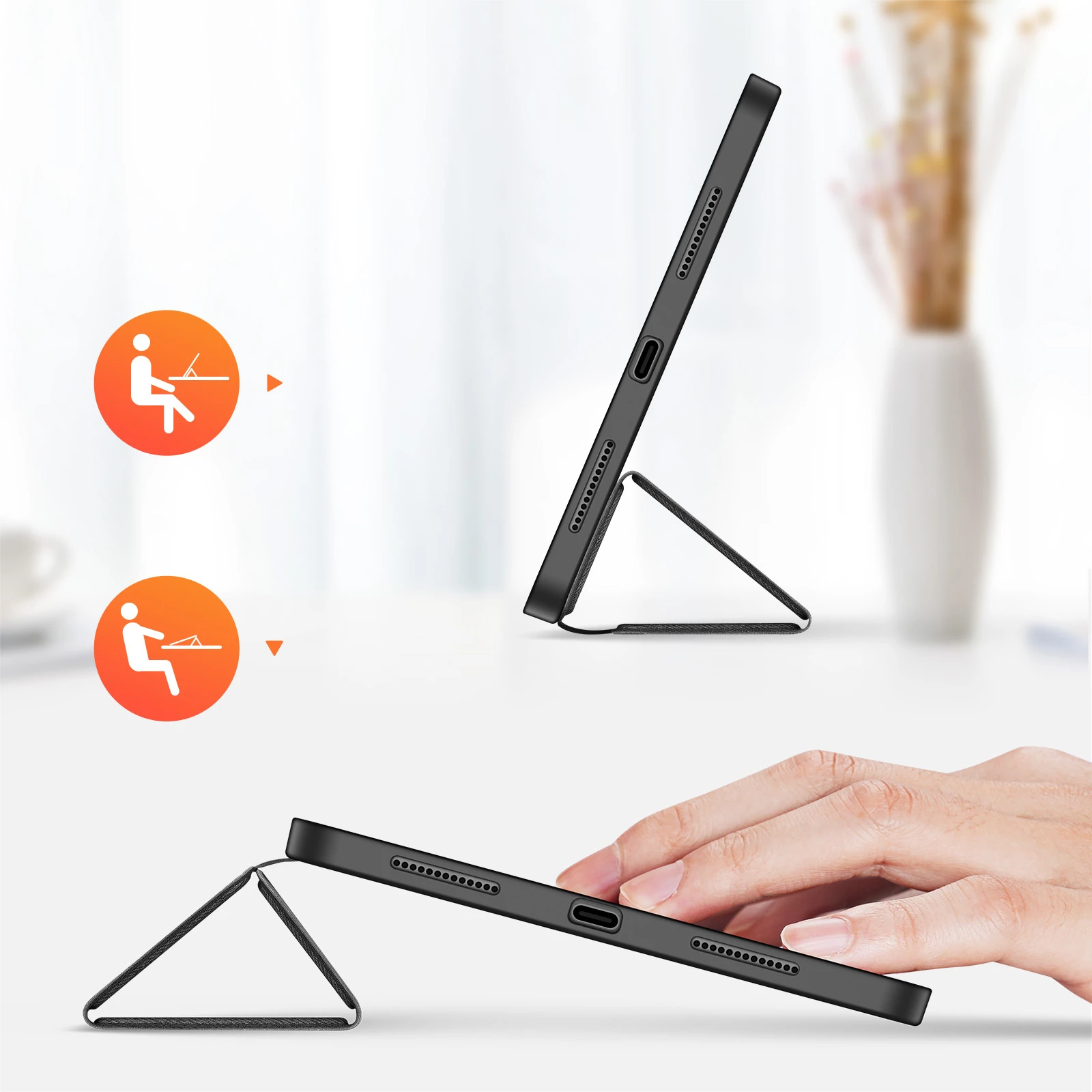Mbështjellës tablet Dux Ducis Domo për iPad Pro 11" (2024), lëkurë ekologjike, e zezë