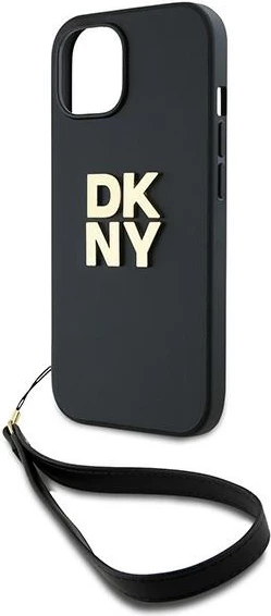 Mbështjellës DKNY Wrist Strap Stock Logo për iPhone 15/14/13, i zi