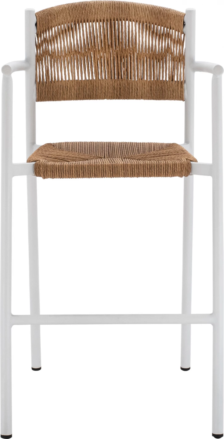 Karrige për bar alumini e bardhë me litar bezhë FH5785.01 56x59x107 cm