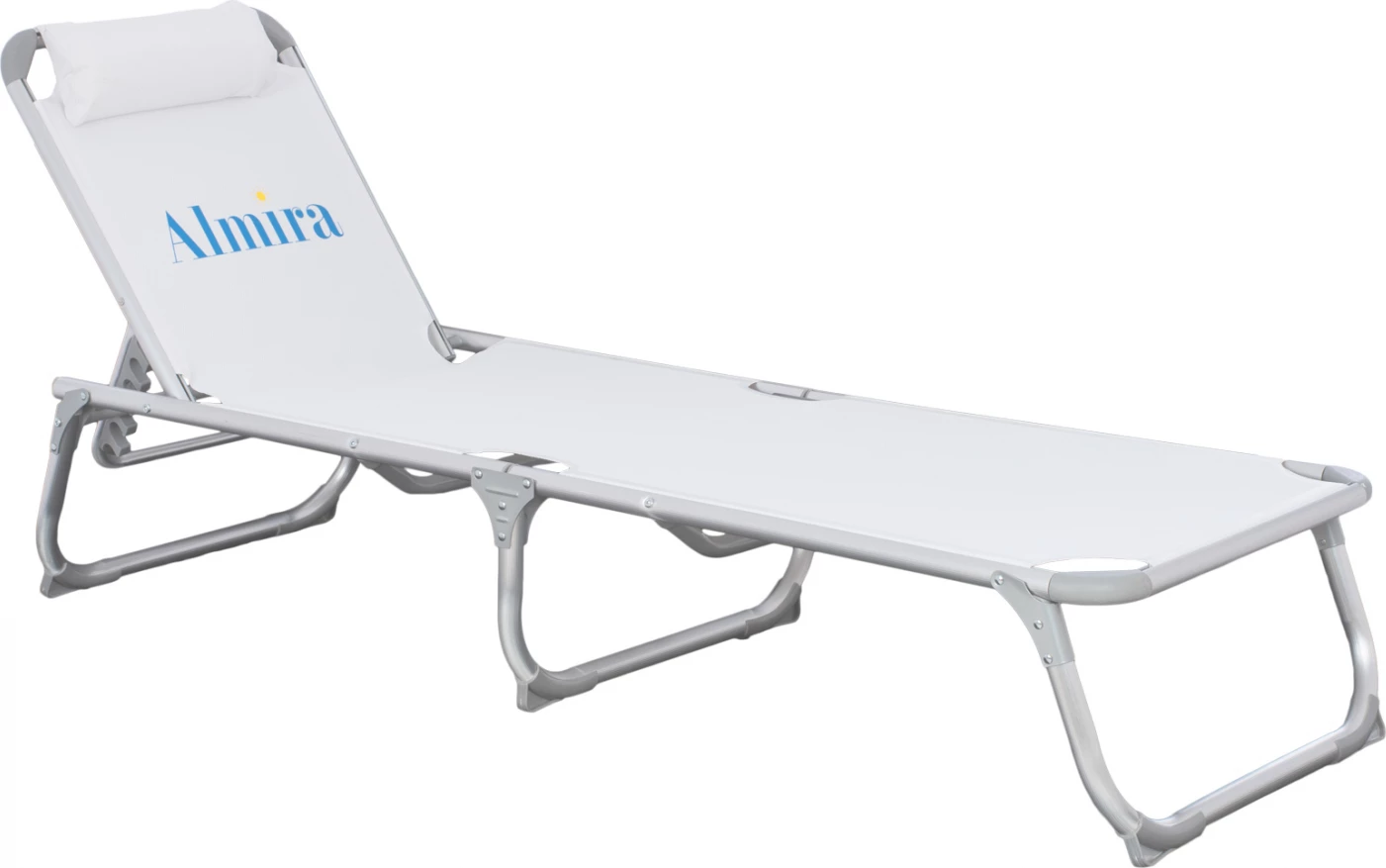 Shezllon për plazh, tipi i rëndë, ngjyrë e bardhë, alumini, FH5054.03, 188x58x31-81 cm