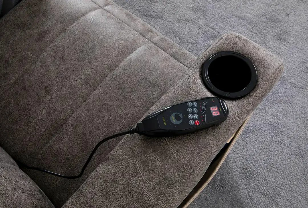 Krevat dopio me funksion masazhi, USB, audio, ngjyrë kafe, Skye Decor Whesley Smart