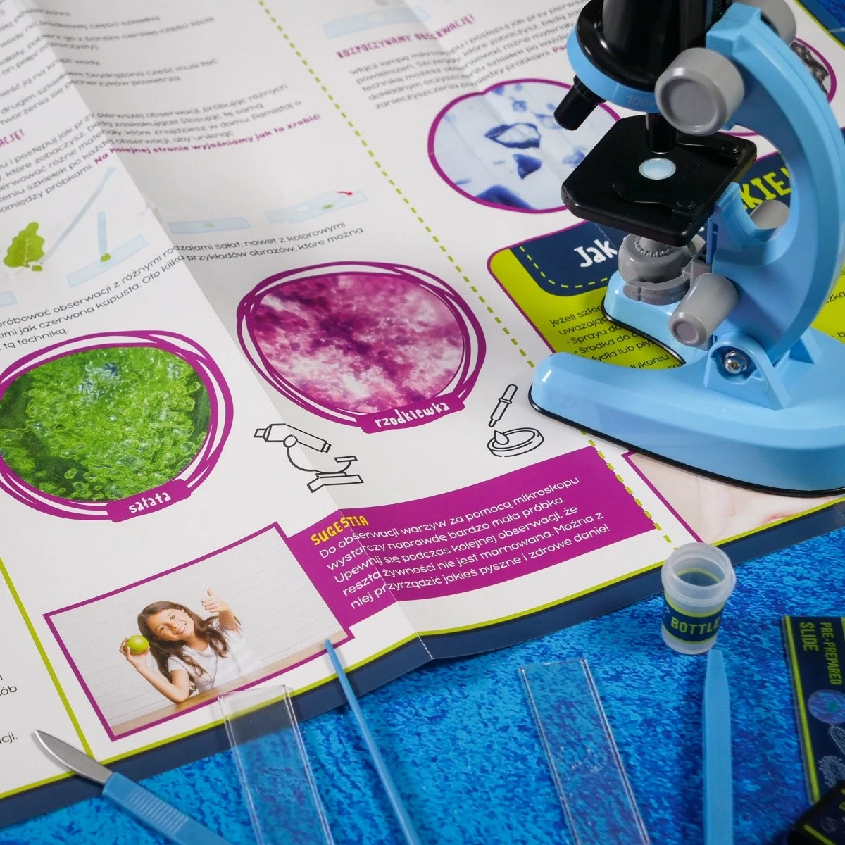 Mikroskop Lisciani I’m a Genius, set edukativ, plastikë, zmadhim deri 1200x, për fëmijë
