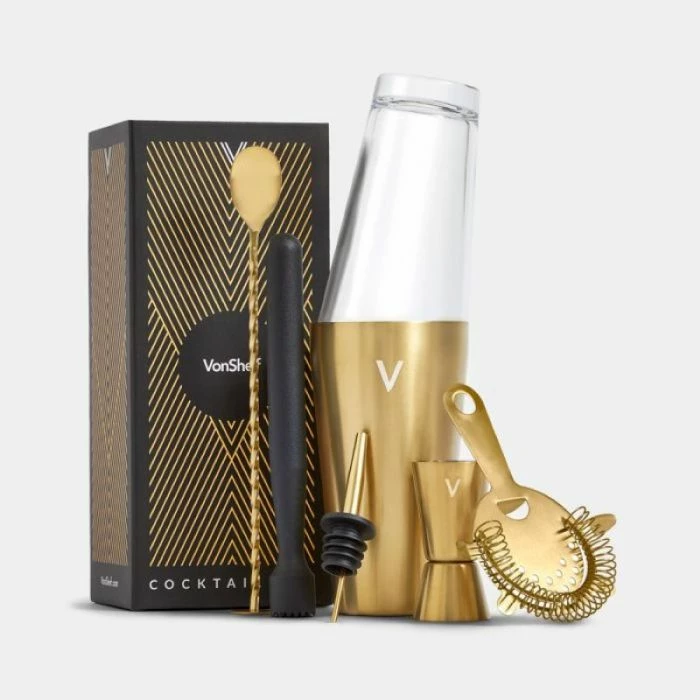 Set për kokteje Vonshef Boston Shaker 550ml, 6 copë, ari