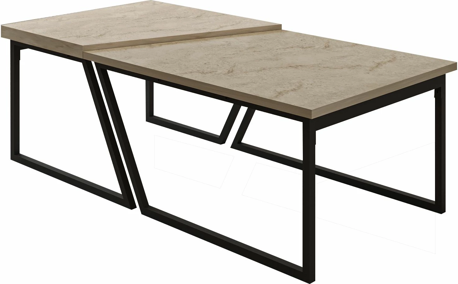 Set tavolinash kafeje Skye Decor, Verona P0024623, ngjyrë travertine