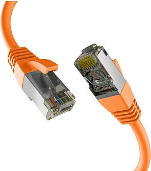 Kabllo rrjeti EFB Elektronik EC020200277, Cat8.1, 0.25 m, RJ45-RJ45, S/FTP, PoE, portokalli