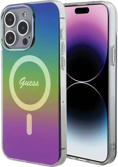 Mbështjellës Guess IML Iridescent MagSafe për iPhone 15 Pro Max 6.7", shumëngjyrësh