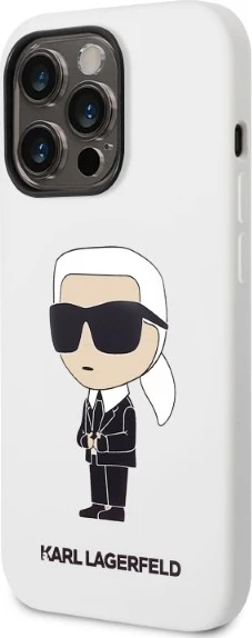 Mbështjellës Karl Lagerfeld Silicone Ikonik për iPhone 14 Pro 6.1", Bardhë