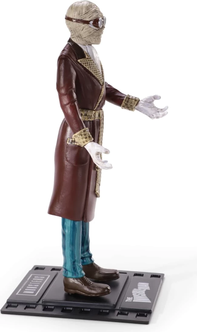 Figurinë koleksionuese e lakueshme NOBLE COLLECTION Bendyfigs Universal Monsters The Invisible Man 19 cm, me stand