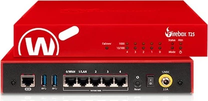 Firewall WatchGuard Firebox T25, standard support 3 vjet, i kuq