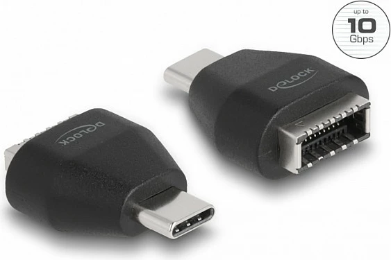 Adapter DeLOCK USB-C mashkull në USB-A femër, USB 3.2 Gen 2, 10 Gbps, i zi