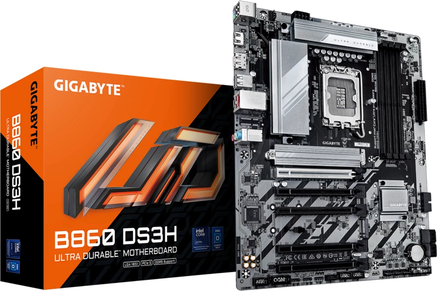Pllakë amë GIGABYTE B860 DS3H, LGA1851, ATX, 4xDDR5, 2xM.2, 4xSATA3, HDMI/DP, 2.5G LAN