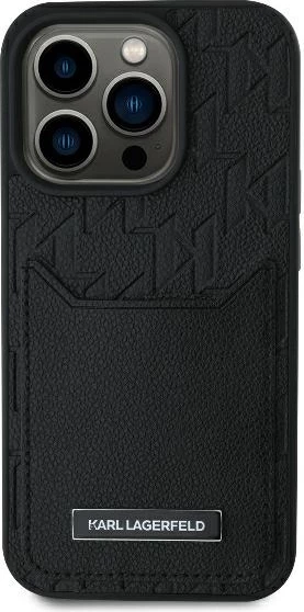 Mbështjellës Karl Lagerfeld Cardslots Monogram për iPhone 16 Pro Max, i zi