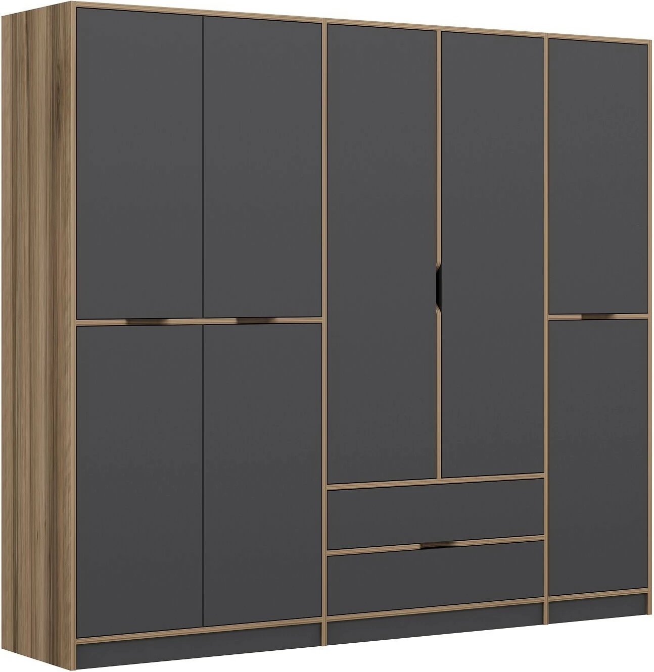 Dollap Hanah Home Elina, anthracite dhe dore, 232x208x52cm