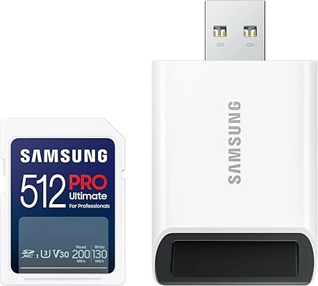 Kartelë memorie Samsung PRO Ultimate 512 GB SDXC UHS-I, e bardhë