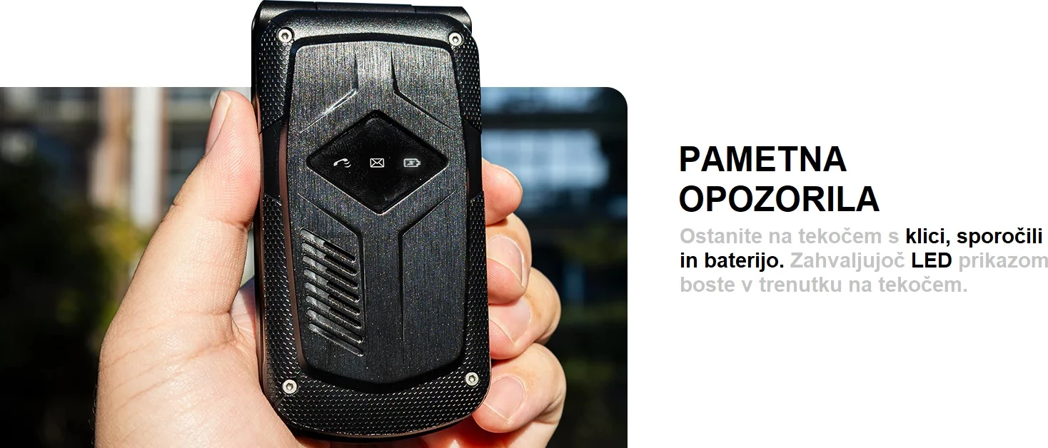 Celular me kapak rezistent AGM Flip M10, 4G LTE, Dual SIM, IP68/IP69K, MIL-STD-810H, butona, i zi