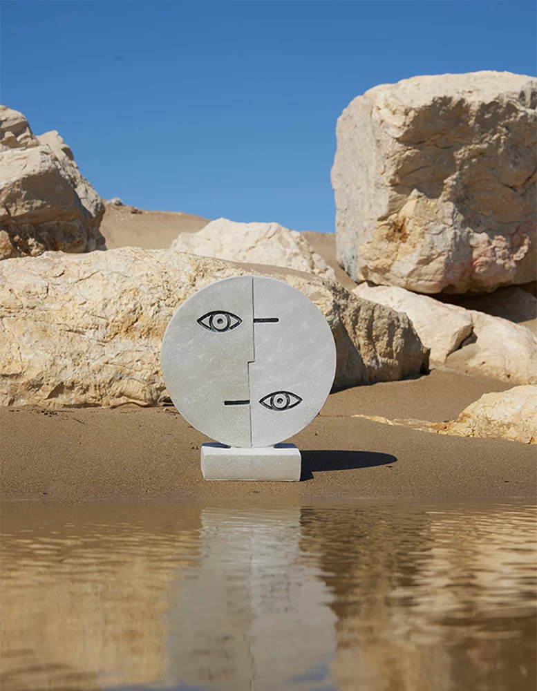 Totem dekorativ CONTRASTO, ngjyrë gri, 25x8x29cm