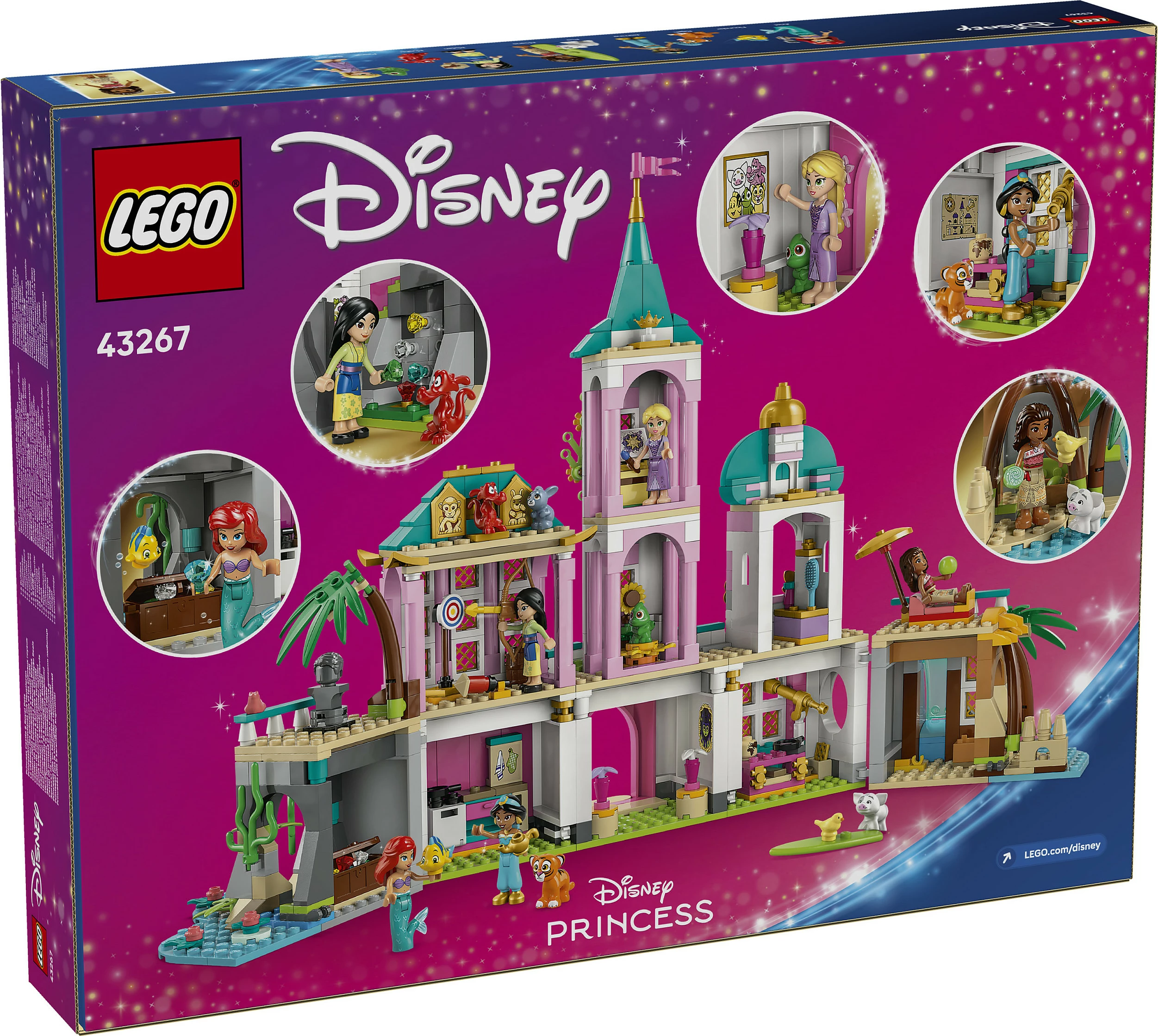 Set ndërtimi LEGO Disney Princess 43267 Princess Castle & Royal Pets, 787 copë, shumëngjyrësh