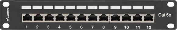 Paneli i Patch-imit Lanberg PPF5-9012-B, kategori 5e, i mbrojtur