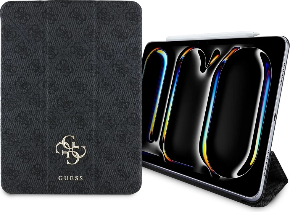 Mbështjellës Guess Magnetic 4G Big Logo për iPad Pro 11" 2024, i zi