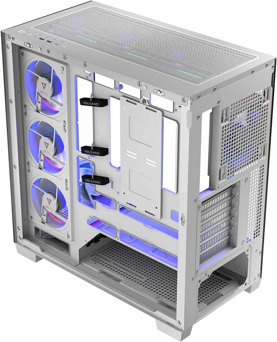 Kasë Modecom Volcano Stellar 8F ARGB (AT-STELLAR-8F-ARGB-20) ATX Midi Tower, USB-C, e bardhë