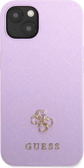 Mbështjellës Guess GUHCP13SPS4MU për iPhone 13 mini 5.4", Saffiano 4G Small Metal Logo, vjollcë