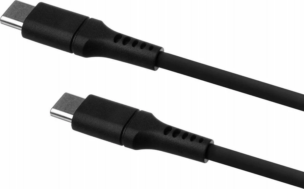 Kabllo USB-C/USB-C Fixed FIXDLS-CC12-BK 1.2 m 60W e zezë, me organizues ngjitës dhe rrip Velcro
