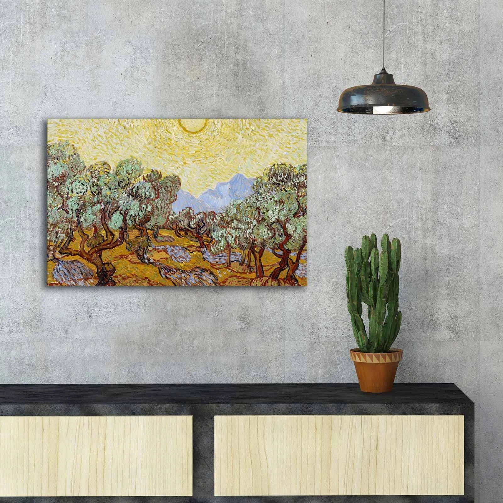 Pikturë dekorative në kanavacë, Wallity FAMOUSART-115, Van Gogh, Pemët e Ullirit 1889, shumëngjyrëshe, 45x70cm