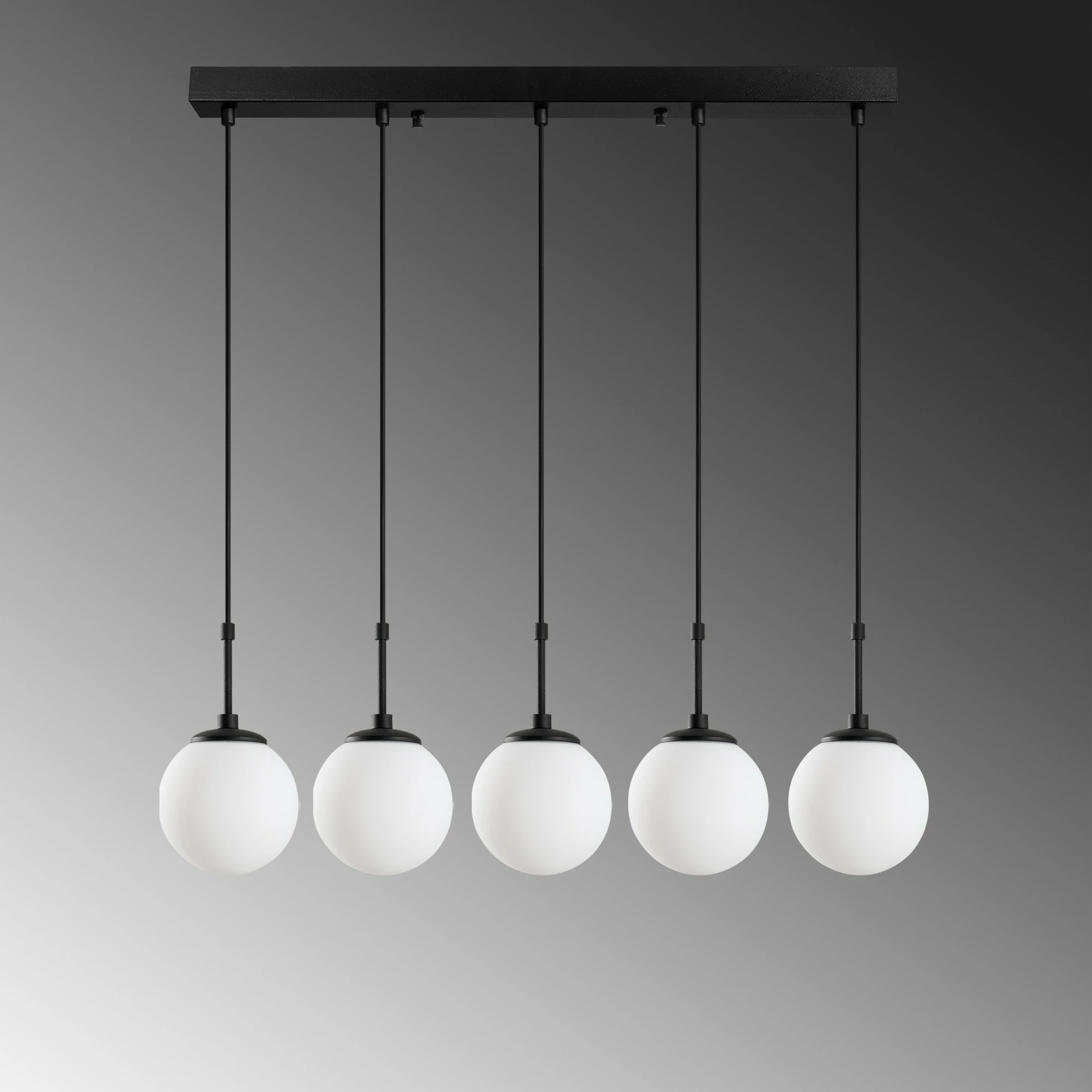 Llambë tavani Opviq Orbital, e zezë, 80x15x115cm