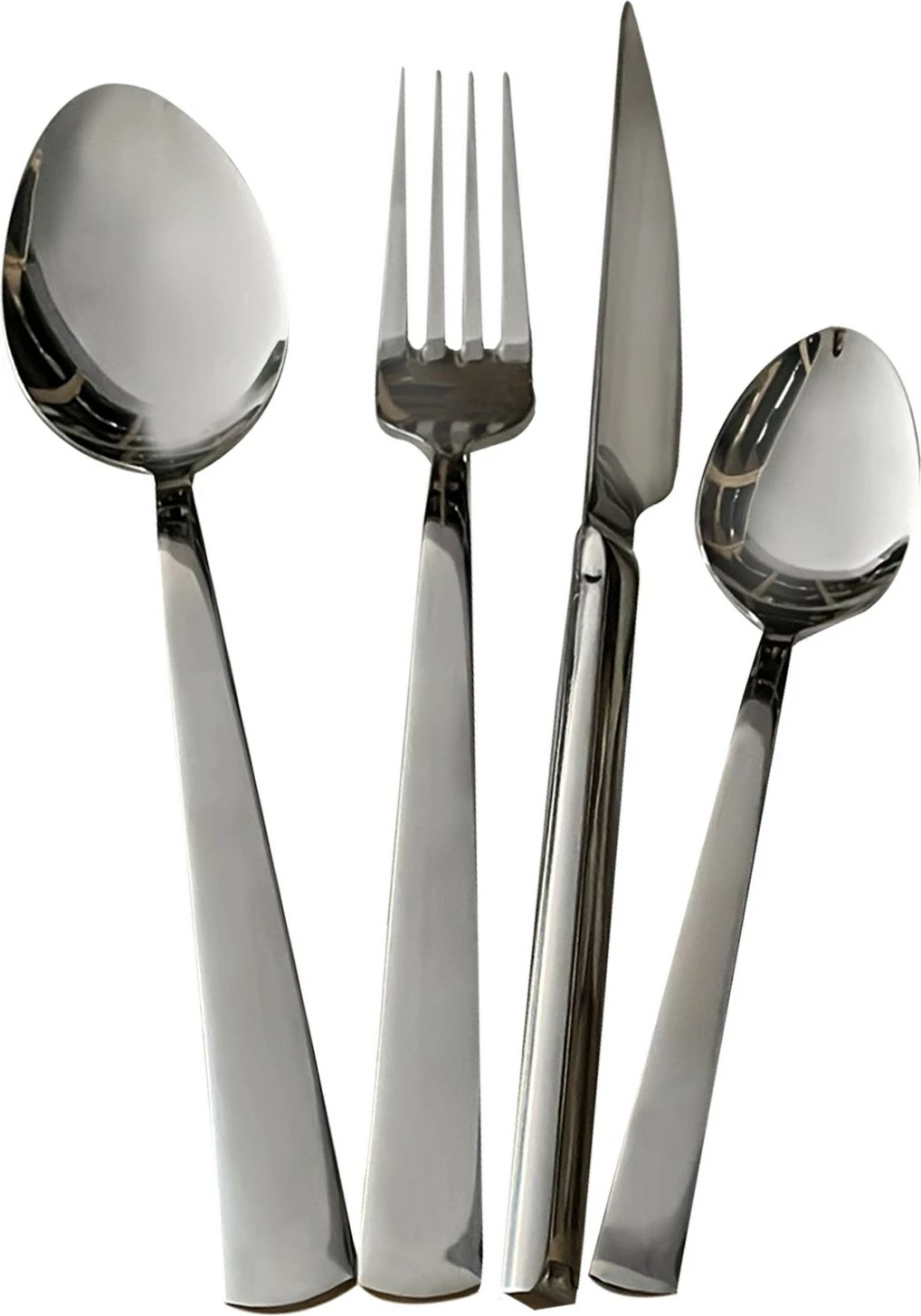 Set lugësh, pirunësh, thikash dhe lugësh ëmbëlsire, 24 copë, Hermia Deniz24, ngjyrë argjendi