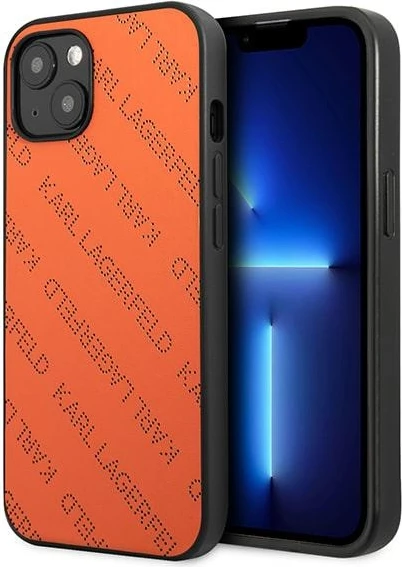 Mbështjellës Karl Lagerfeld KLHCP13SPTLO për iPhone 13 mini, hardcase, portokalli