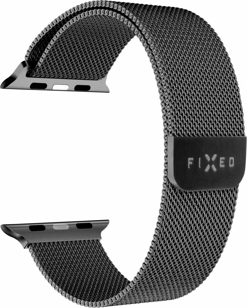 Rrip mesh Fixed për Apple Watch 38/40/41mm, çelik inox, mbyllje magnetike, 193 mm, i zi