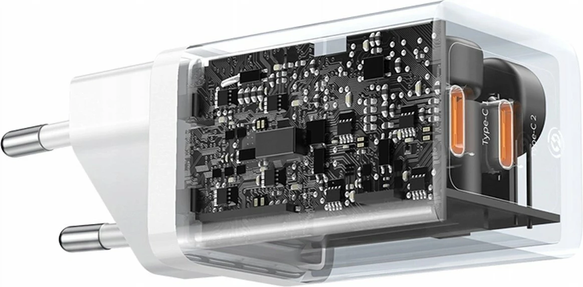 Adapter rryme Baseus GaN5 Pro 40W 2xUSB-C, i bardhë