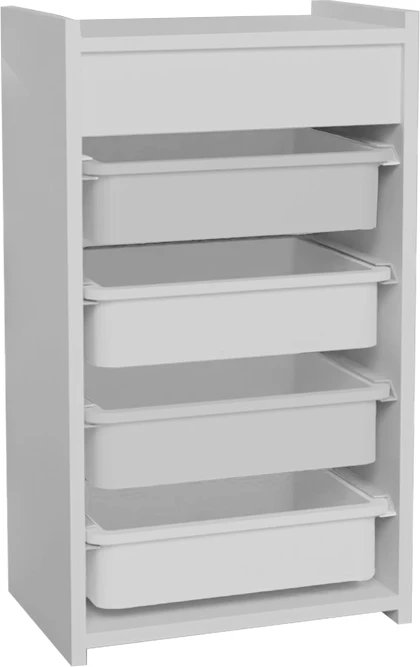 Kabinet me shporta Toily, melaminë e bardhë, 45x30x75cm