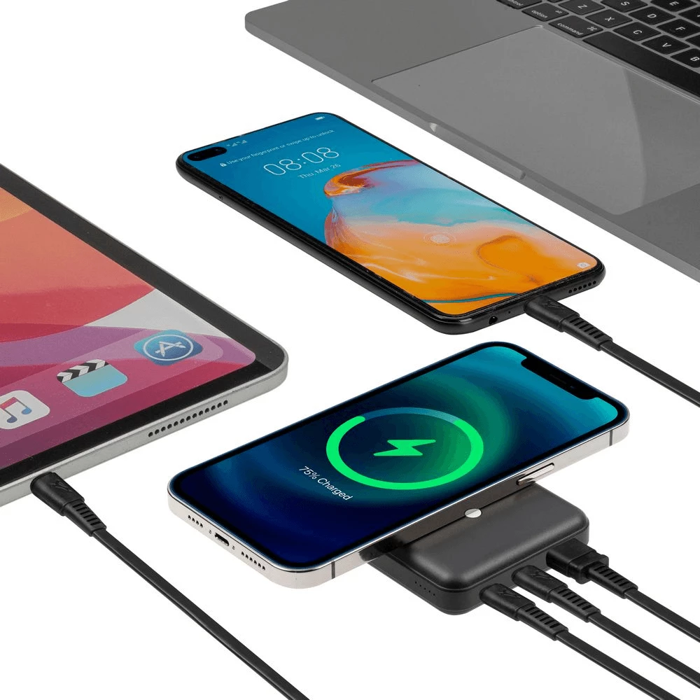 Powerbank magnetik MagSafe RIVACASE VA2604 10000mAh 20W Qi 15W me mbajtëse, e zezë