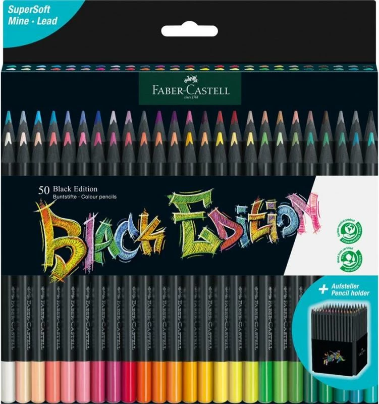 Set lapsa me ngjyra Faber-Castell FC-116450 (FC116450) 50 copë, zi