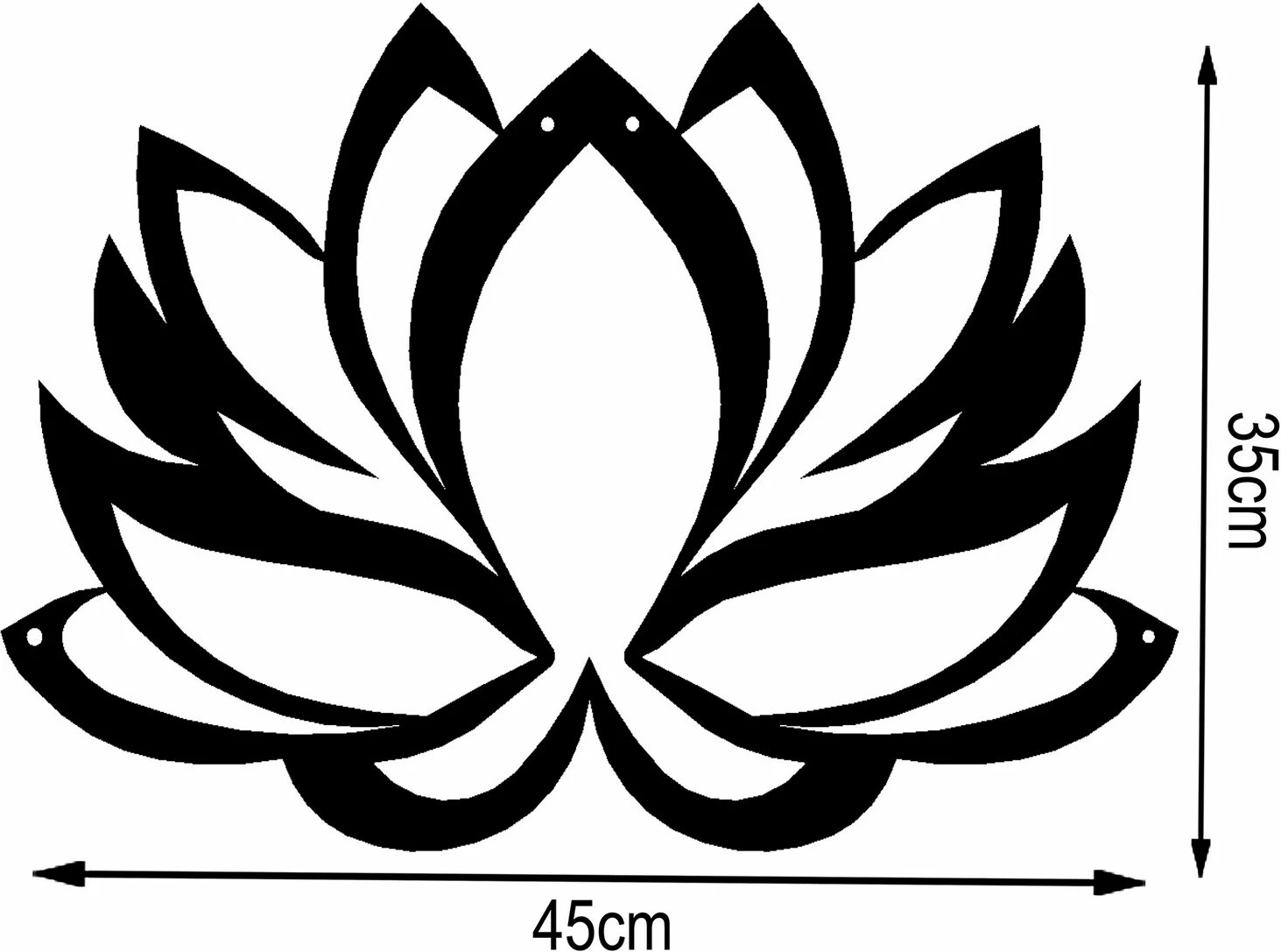 Aksesor dekorativ metalik për mur, lule lotus, Wallity