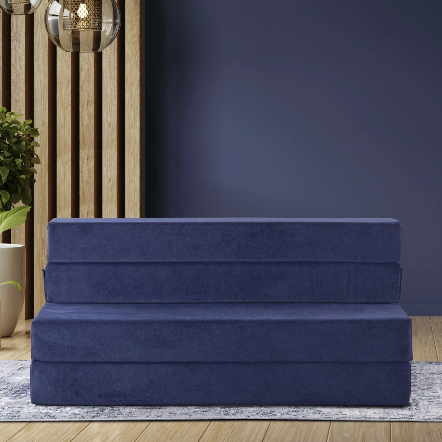 Divan-krevat dy vendësh Valeria, ngjyrë e kaltër, Atelier del Sofa