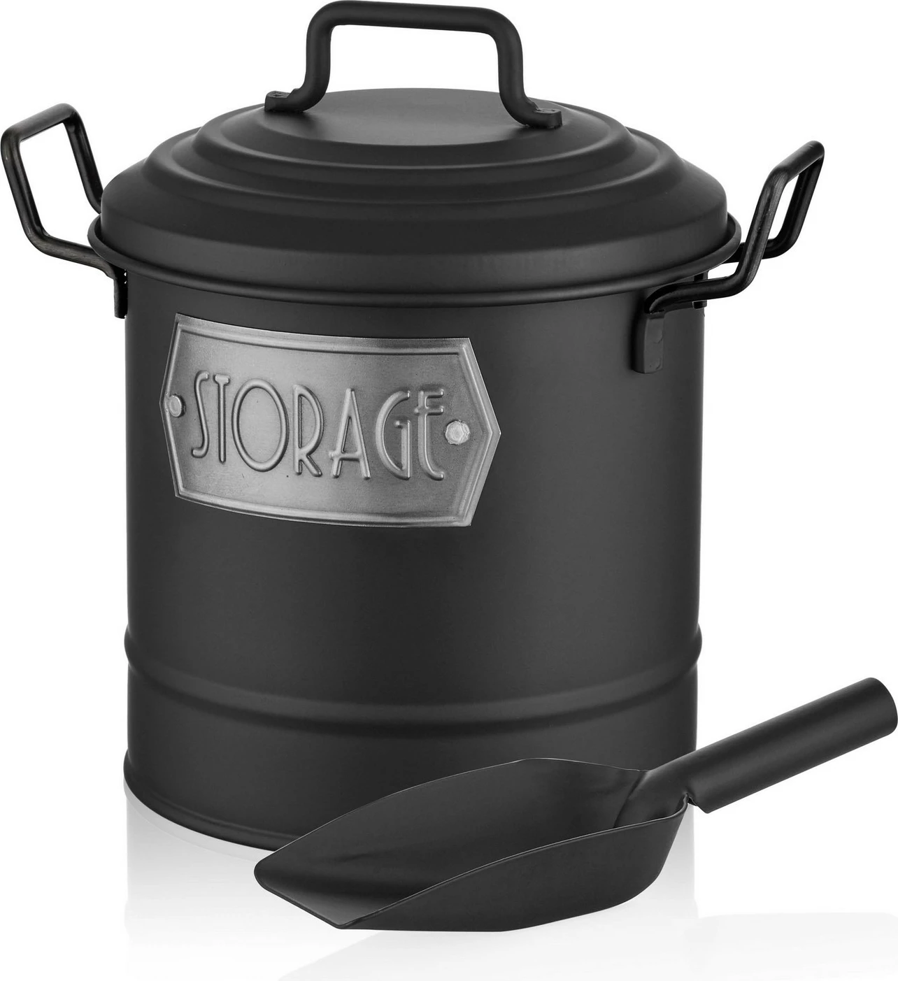Kovë galvanizuese me kapak dhe lopatë, ngjyrë e zezë, Hermia MGL0035