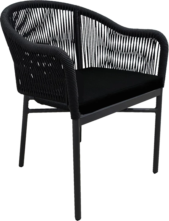 Karrige alumini Legana e grumbullueshme, kornizë antracit-rattan, 56x66x82cm