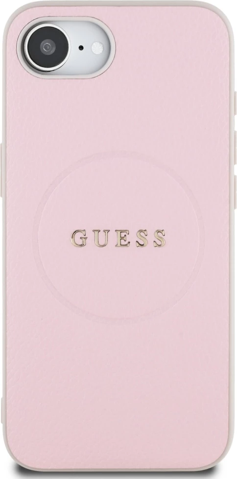 Mbështjellës Guess Grained Ring MagSafe për iPhone 16e, Rozë