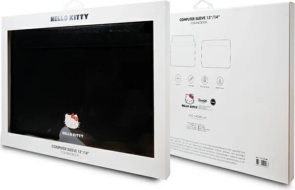 Mbështjellës laptopi Hello Kitty Metal Logo, 14 inç, i zi