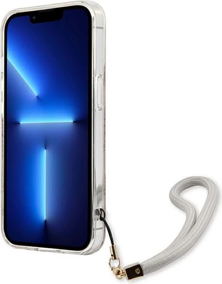 Mbështjellës Guess GUHCP13SHFLSD për iPhone 13 mini 5.4", Flower Strap, Ari