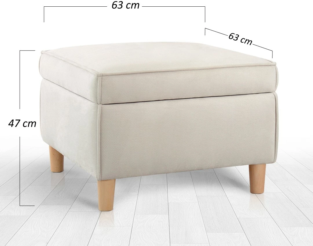 Puf Atelier del Sofa, ngjyrë krem, Roscen