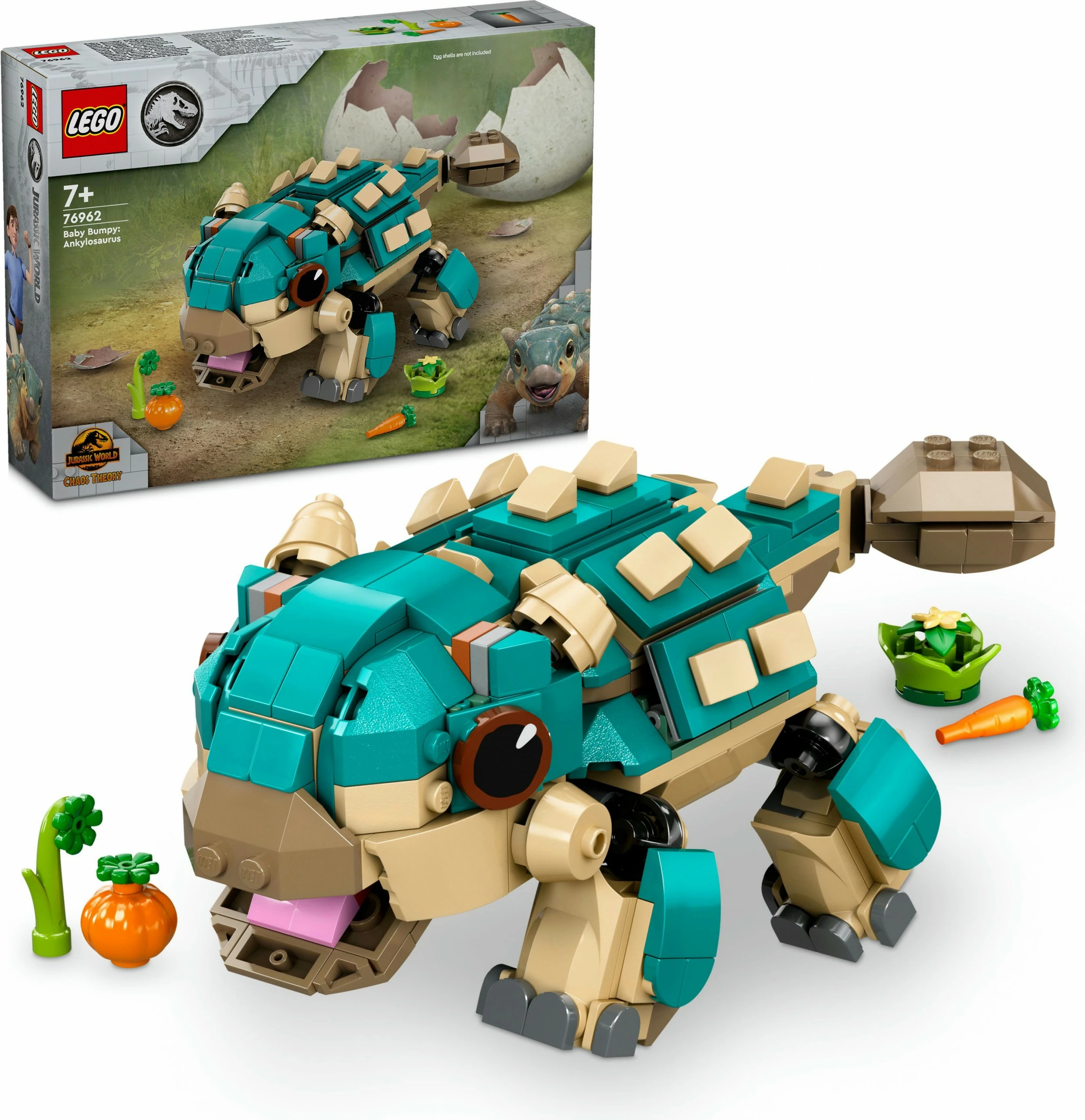 Set ndërtimi LEGO Jurassic World 76962 Baby Bumpy Ankylosaurus, shumëngjyrëshe