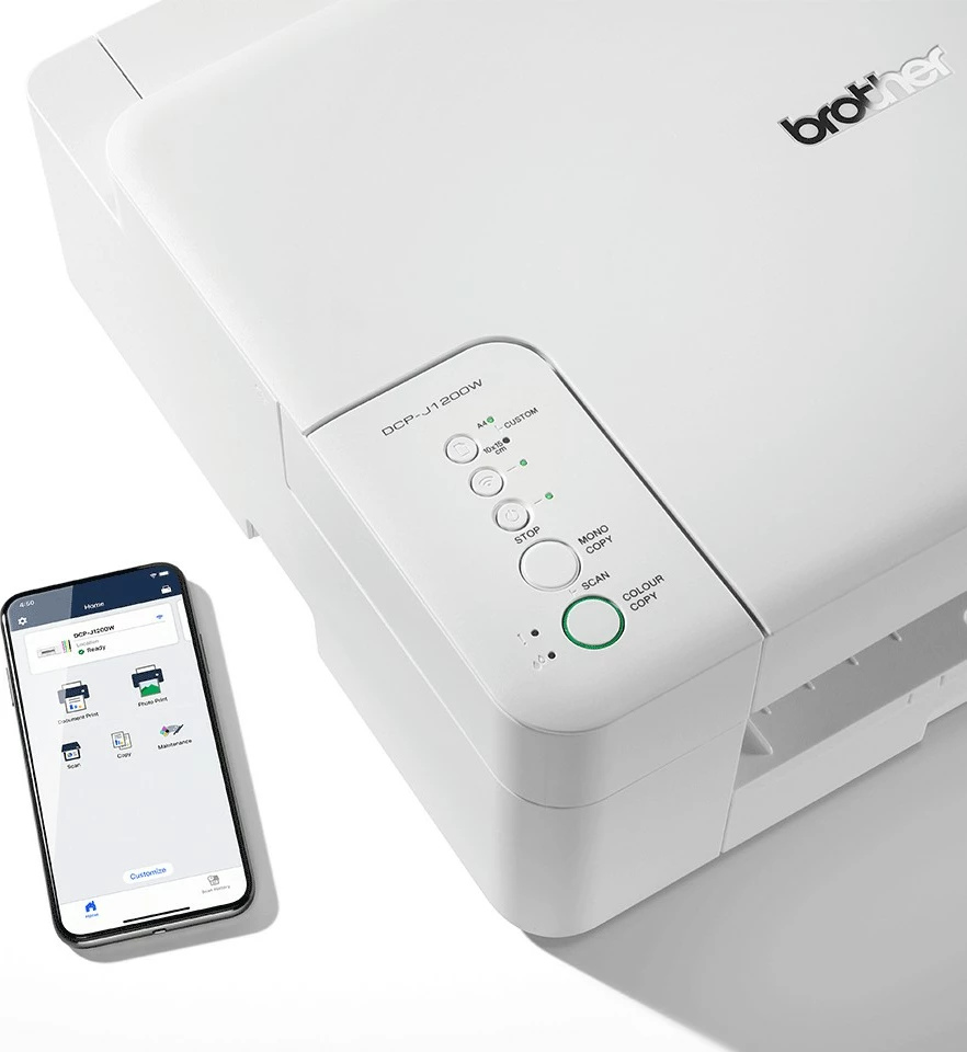 Printer Brother DCP-J1200W, Inkjet, Printim ngjyra, 1200 x 6000 DPI, A4, Printim direkt, Bardhë