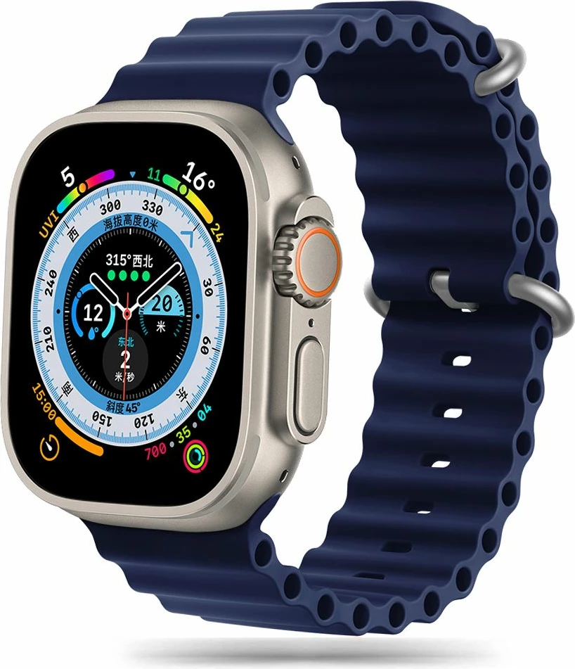 Rrip sportiv për Apple Watch Tech-Protect IconBand Pro, TPU, Blu e errët, 42/44/45/49 mm