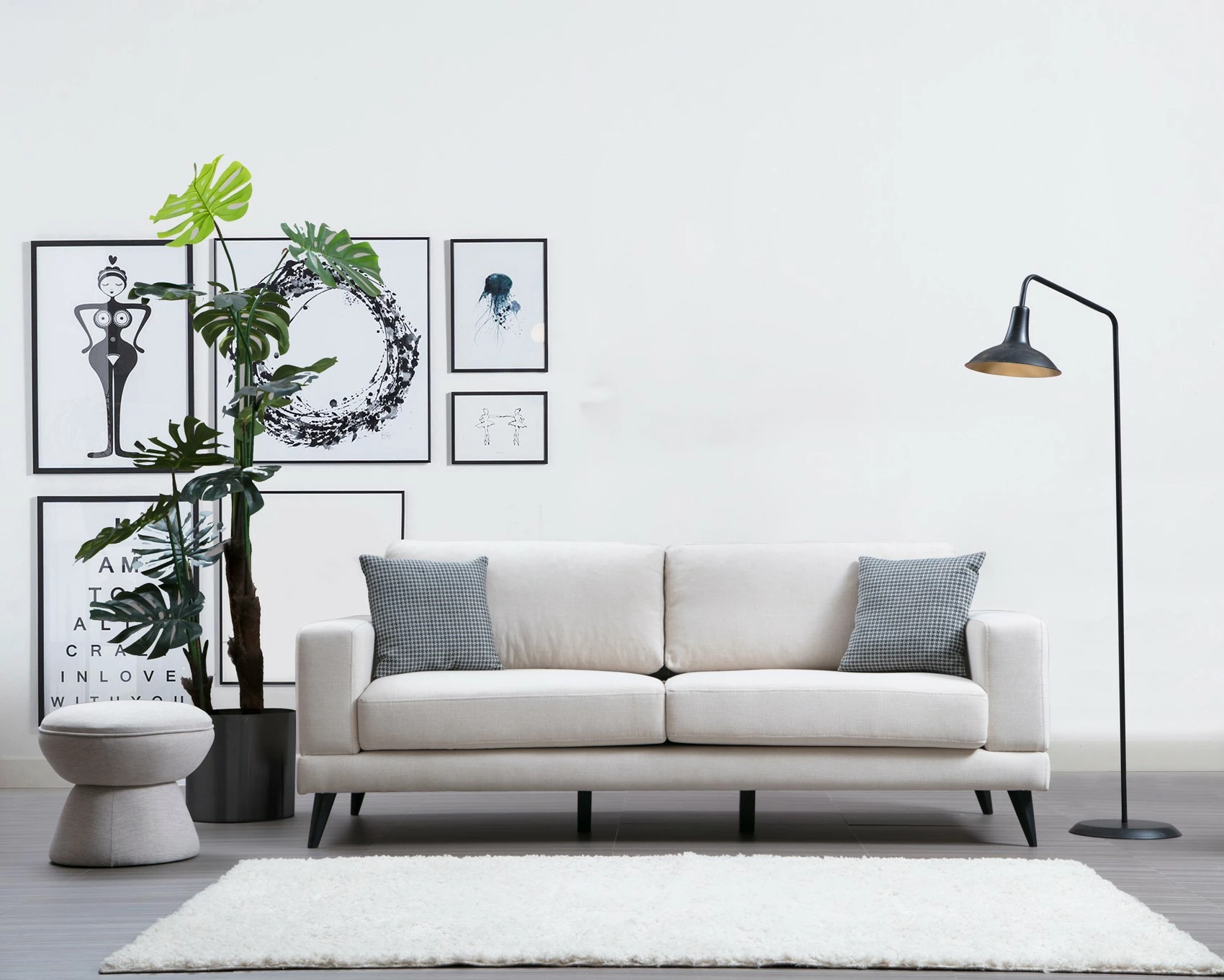 Divan-krevat 3 vende, Atelier del Sofa, nordik, bezhë