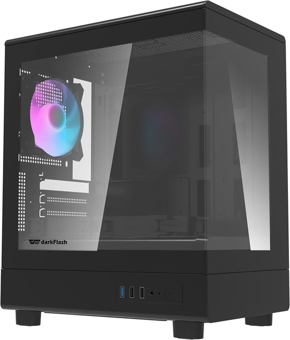 Kasë Darkflash DB330M v2, me 3 ventilatorë, e zezë