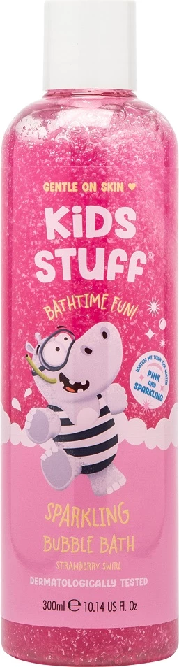 Lëng për banjë me flluska Kids Stuff Sparkling Bubble Bath për fëmijë rozë 300ml