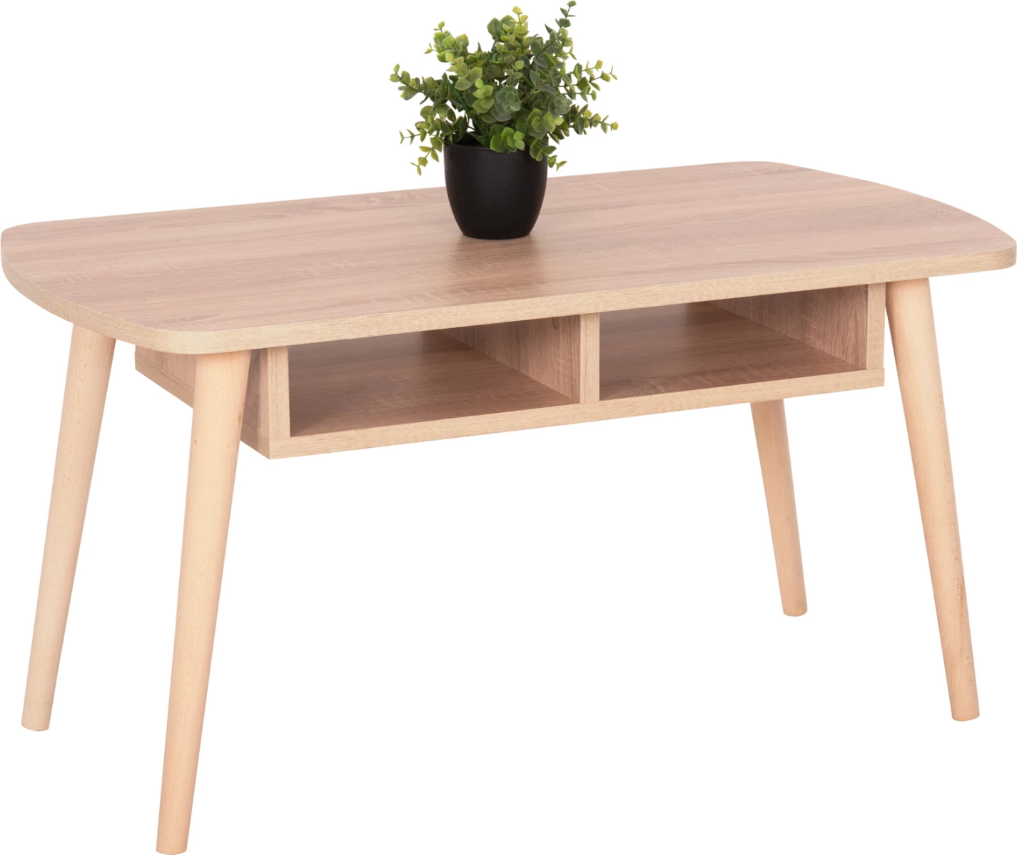 Tavolinë kafeje SLIVEN FH18178.03, melaminë Sonama, këmbë ngjyrë natyrale, 90x50x47.5 cm